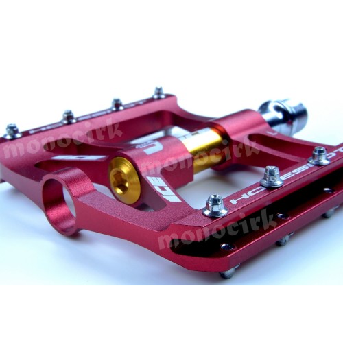pédales VTT alu rouge anodisé ICE 310g , magasin monocycles Nantes
