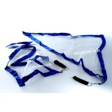 paire poïs drapeaux triangulaires blanc-bleu