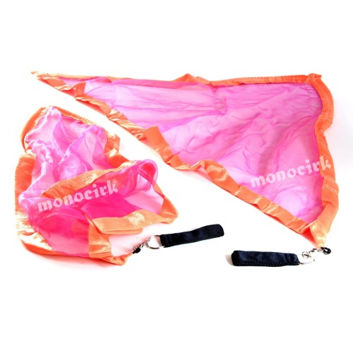 bolas poïs drapeaux triangulaires rose-orange