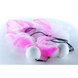 poïs balles foulards blanc-rose