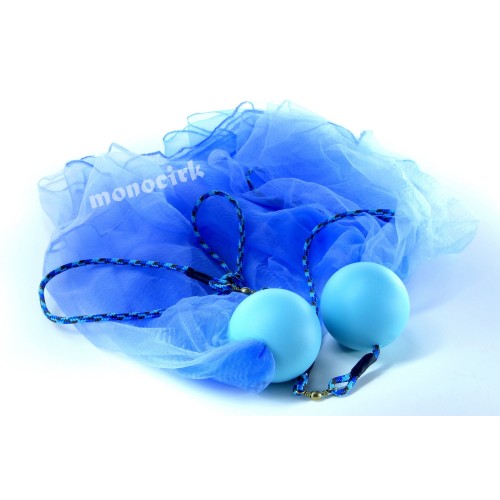 poïs bolas balle-foulards bleu fluo