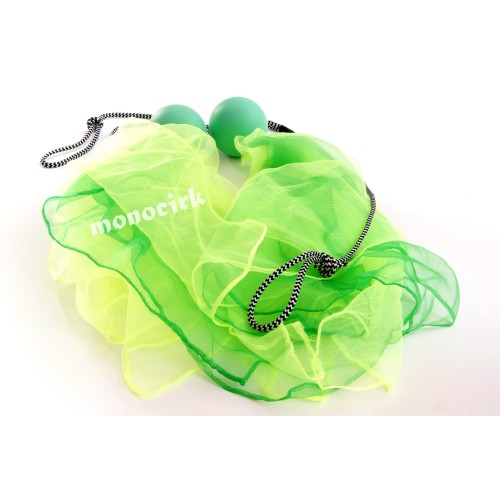 poïs bolas balles vertes-foulards jaune fluo, Magasin cirque Nantes 44