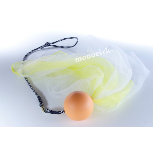 poïs bolas balle orange, foulards blanc fluo, boutique cirque Nantes