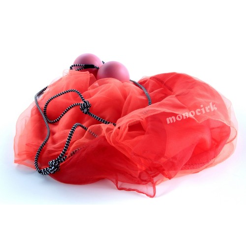 poïs bolas balles-foulards rouge-orange UV, magasin cirque Nantes 44