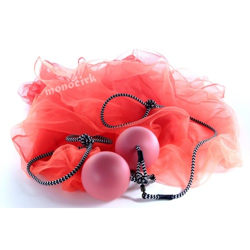 copy of copy of poïs balles foulards blanc-rose