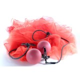 poïs bolas enfant adulte rouge foulards oranges fluo