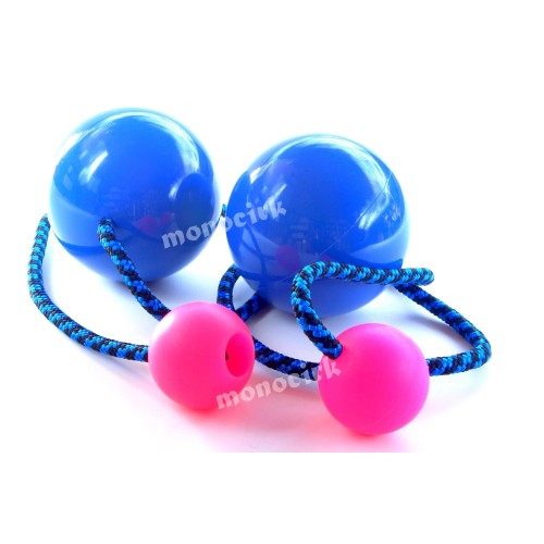 paire bolas poïs contact balles scène 80mm bleu, boules silicone