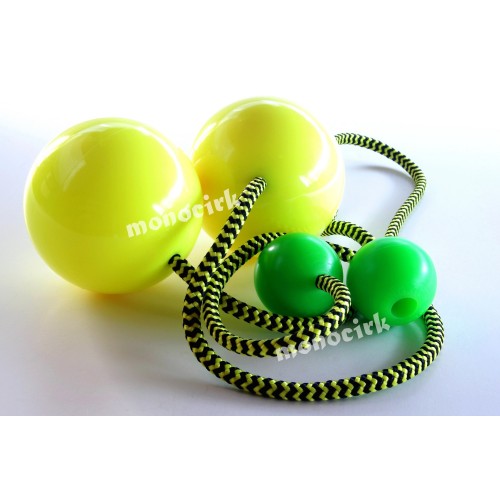 poïs contact bolas 80mm jaunes, paracorde et poignées silicone