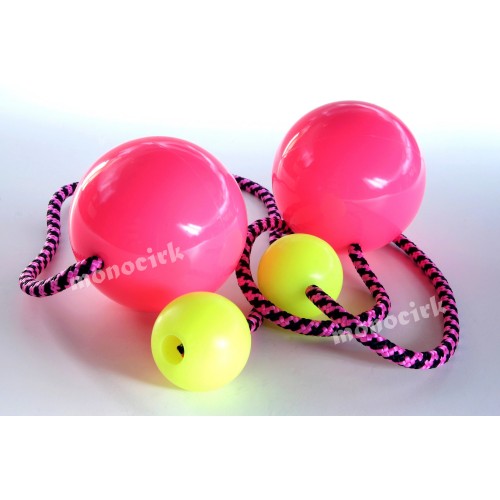 poïs contact rose, bolas balles scène 80mm, poignées silicone, paracorde