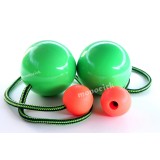paire poïs contact verte, balles scène 80mm, corde paracode, boules silicone