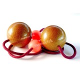 poïs contact bolas 80mm or-bronze, poignées silicone, corde 6mm