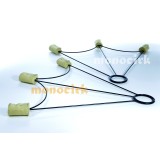 paire éventails feu russe 3 branches mèches kevlar 50mm