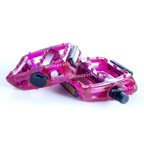pédales BMX vélo monocycle ICE Kristal rouge transparent