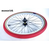 pneu SEBikes 24x2 rouge, magasin cirque monocycles Nantes Breizh