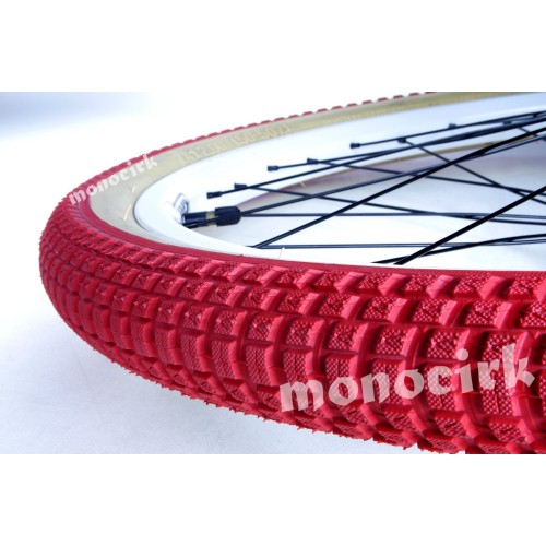 roue monocycle 24" avec pneu rouge, magasin spécialisé cirque Nantes