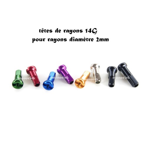 têtes de rayons 14G couleurs et noires