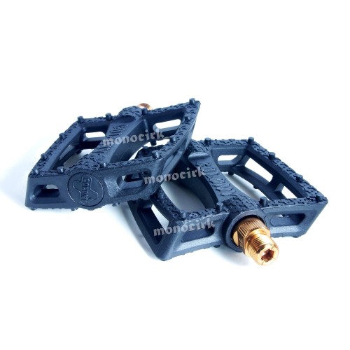 pédales monocycle vélo COLONY en fibre-nylon noir et or