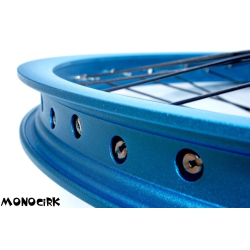 roue monocycle ISIS 20" bleue 48 rayons, magasin cirque Nantes Breizh