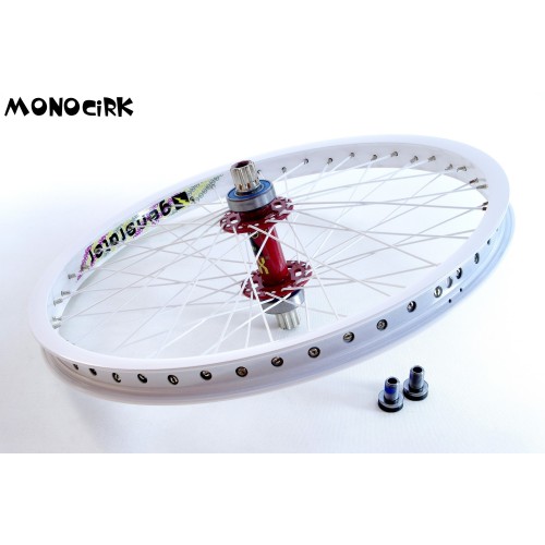 roue monocycle 20" ISIS jante blanche axe trial 48 rayons