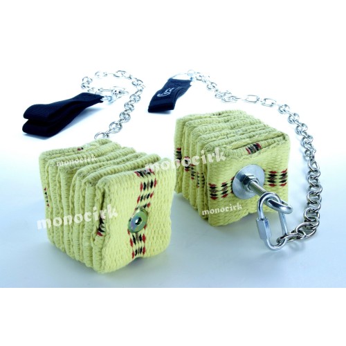 paire bolas feu FNG mèche kevlar cathédrale 50mm, chaînes maillons