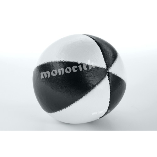 balle jonglerie 67mm 130g graines millet 6 panneaux étoiles Breizh noir et blanc