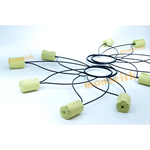 paire éventails feu LOTUS 5 branches 770g poignée russe