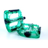 Paire pédales plastique verte transparente pour monocycle, vélo, ICE Kristal