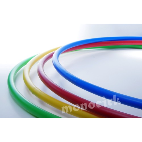 hula hoop cerceau en plastique, fixe à décorer, 65cm x 20mm rouge, vert, jaune, bleu