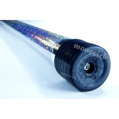 bâton du diable golo conique glitter argent Babache, jonglerie Nantes