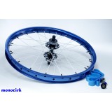 roue monocycle axe carré jante SALT bleue anodisée double paroi