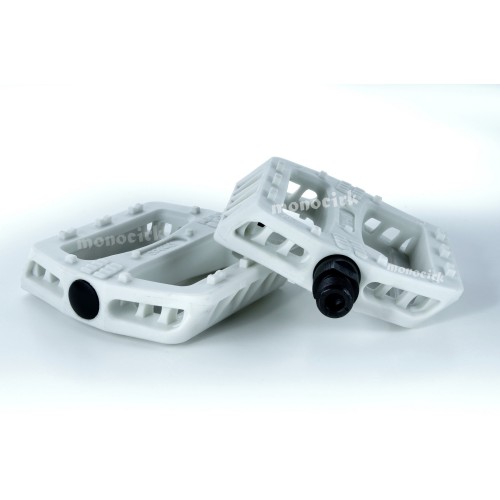 pédales 9/16ème blanches BMX monocycle en nylon à picots plats