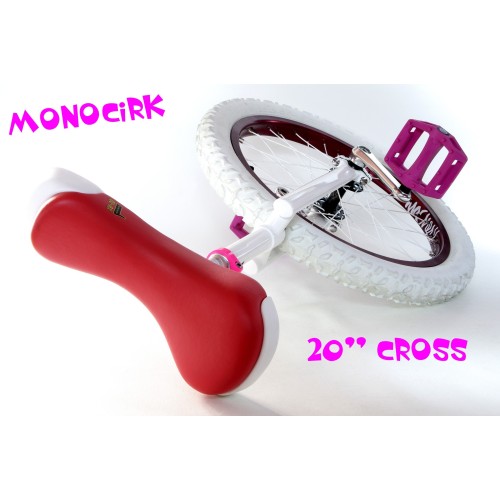 monocycle 20" axe ISIS Light jante alu pneu Try All cross blanc