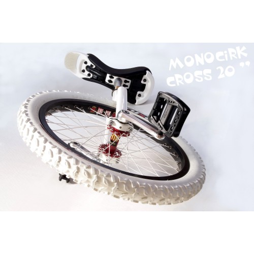 monocycle 20" axe ISIS 48 rayons pneu Try All cross blanc