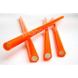 baguettes bâton du diable 45cm; bois de hêtre, silicone orange fluo