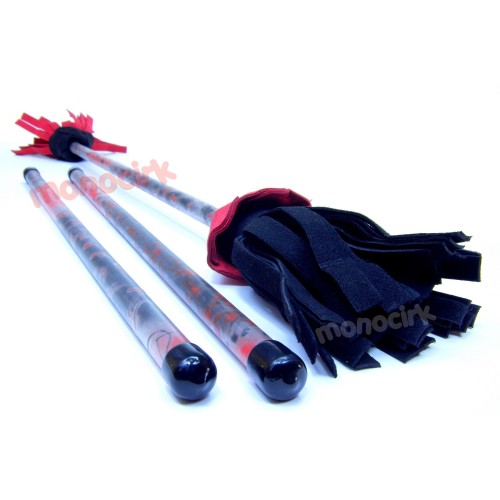 bâton du diable PICASSO fibre rouge et noir, magasin jonglerie Nantes