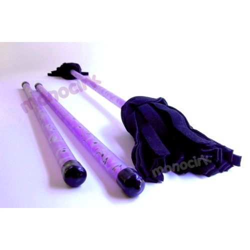 bâton du diable PICASSO fibre violet et noir, magasin jonglerie Nantes
