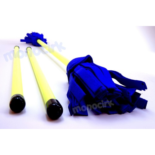 bâton du diable Neo Fluo jaune fleurs bleues