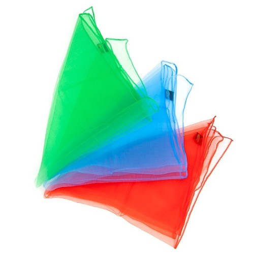 kit 3 mini foulards 40x40 rouge bleu vert