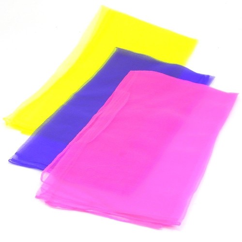 kit 3 foulards JD 65x65 jaune rose violet