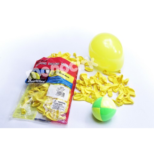 Qualatex petits ballons "baudruche" 15cm jaune, magasin cirque Nantes