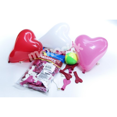 Qualatex petits ballons "coeur" 16cm 3 couleurs, magasin cirque Nantes