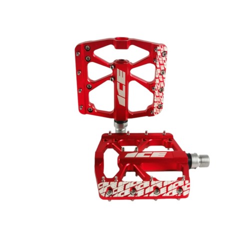 pédales aluminium rouge anodisé ICE FAST, magasin monocycles Nantes