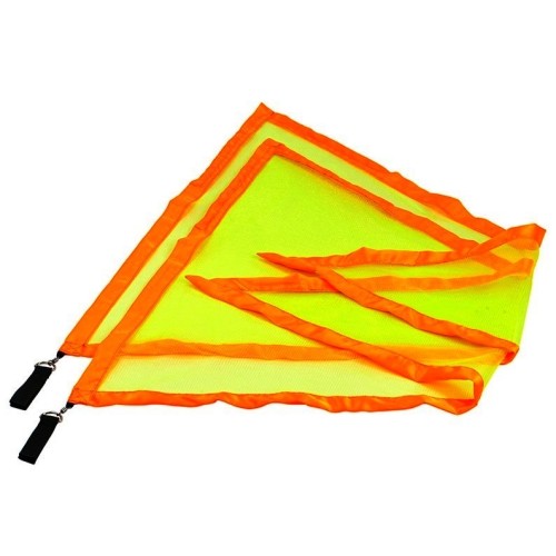poïs grands drapeaux triangle UV vert-orange