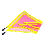 poïs grands drapeaux triangle rose-jaune