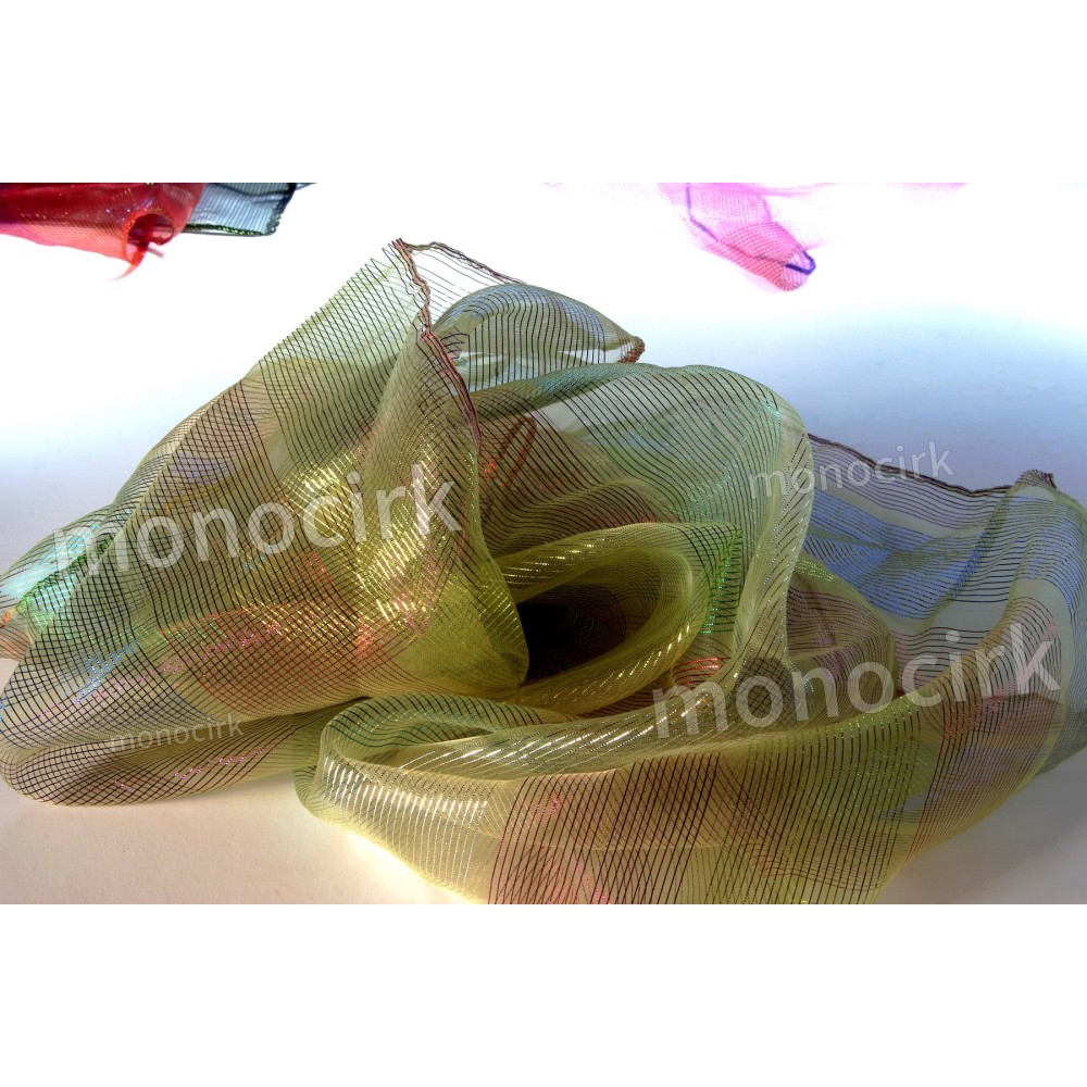 foulard nacré iridescent 65x65 jaune
