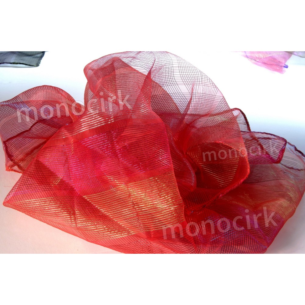 foulard nacré iridescent 65x65 rouge