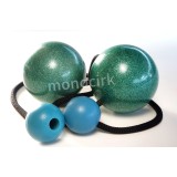 poïs contact 80mm glitter turquoise