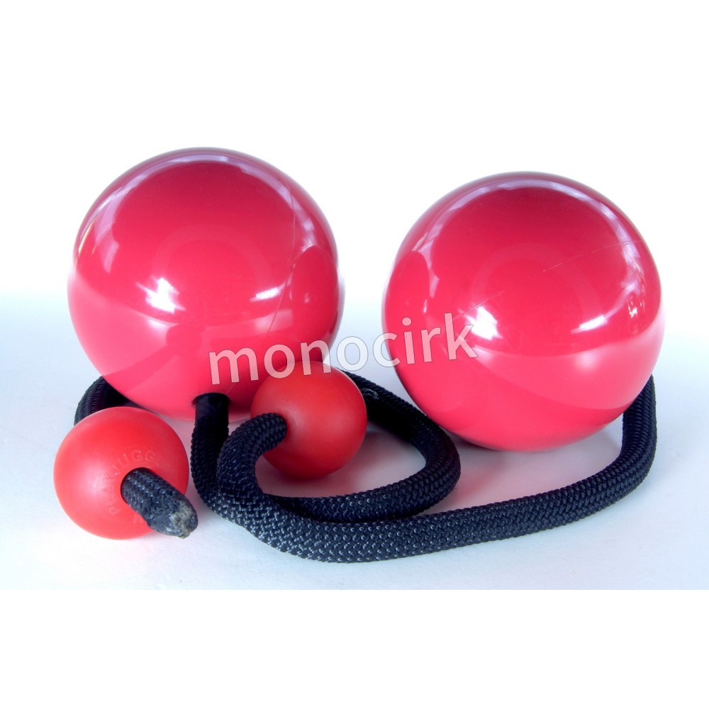 bolas poïs contact 100mm rouge paracorde 11mm