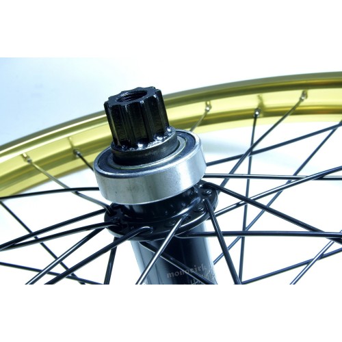 monocycles magasin à Nantes, roue freestyle 20" complète pneu blanc